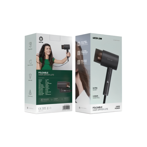 سشوار تاشو مسافرتی گرین لاین مدل Foldable Hair Dryer Lite 1200W - Image 2